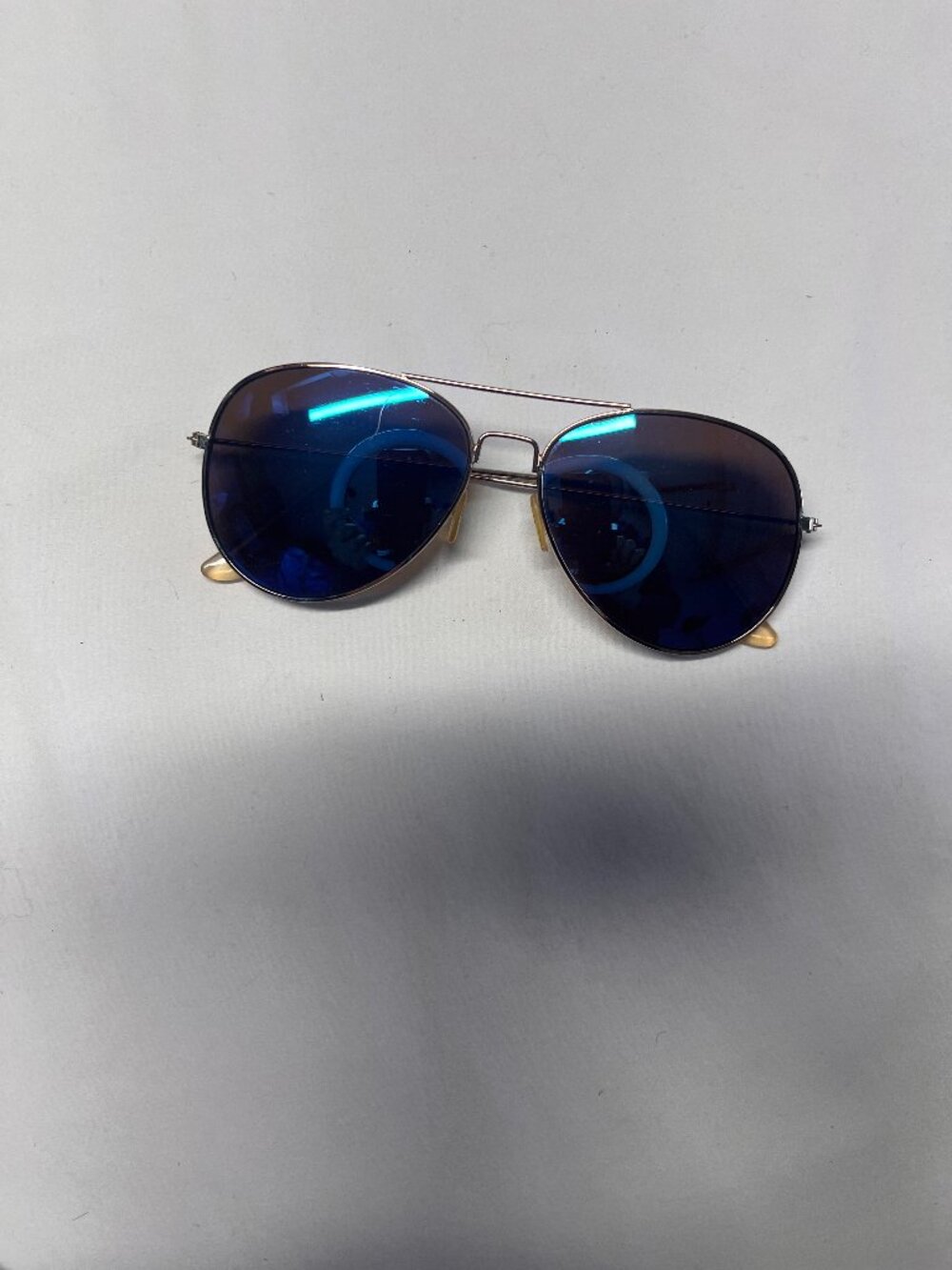 Gold Aviator Sunglasses Blue Mirrored Lenses - Unisex Summer Shades
